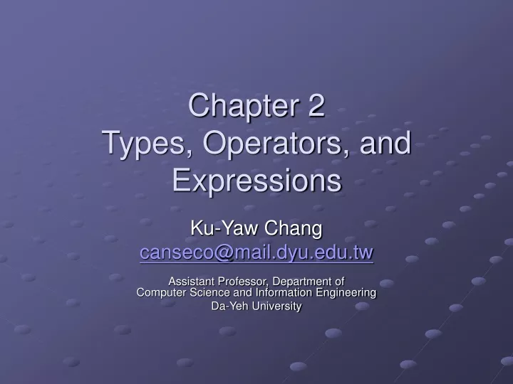 chapter 2 types operators and expressions