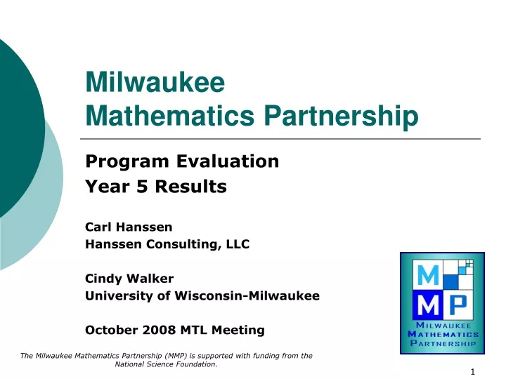 milwaukee mathematics partnership