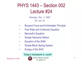 PHYS 1443 – Section 002 Lecture #24