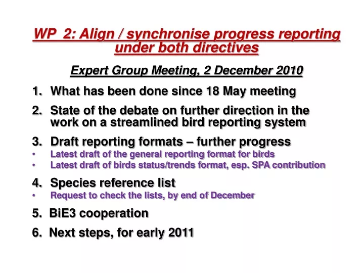 wp 2 align synchronise progress reporting under