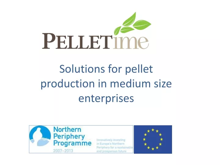 solutions for pellet production in medium size enterprises