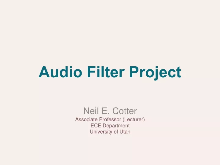audio filter project