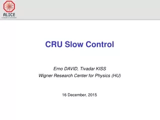 CRU Slow Control