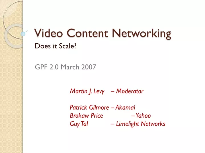 video content networking