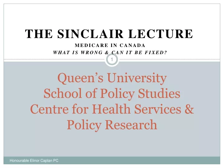 queen s university school of policy studies centre for health services policy research