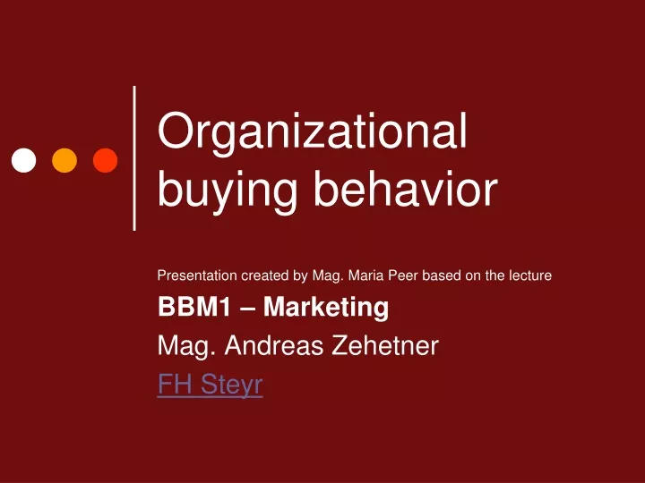 organizational buying behavior