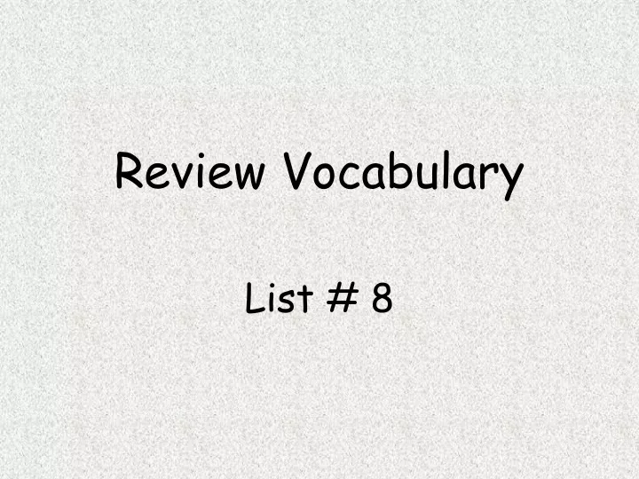 review vocabulary