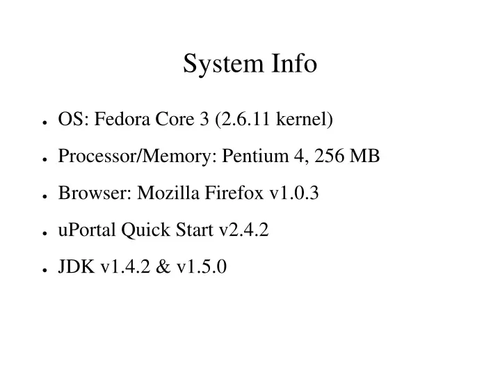 system info