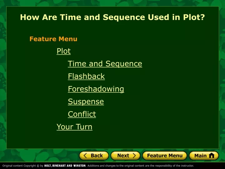 how are time and sequence used in plot