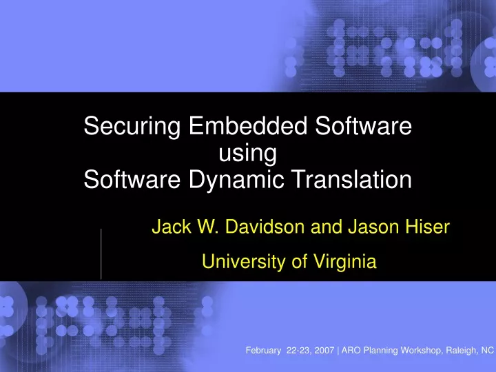 securing embedded software using software dynamic translation