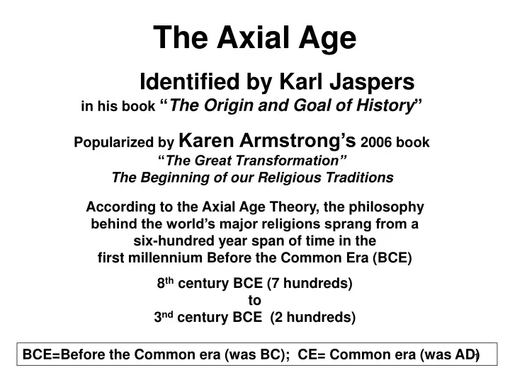 the axial age