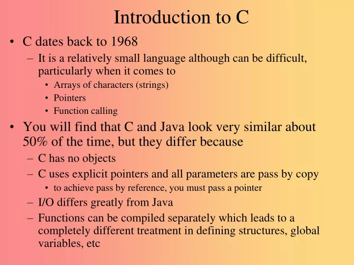 introduction to c