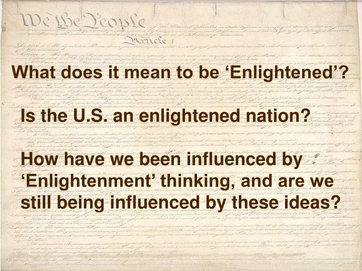 what does it mean to be enlightened