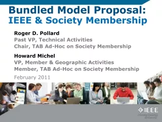 Bundled Model Proposal: IEEE &amp; Society Membership