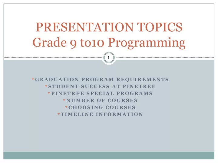 presentation topics grade 9 to10 programming