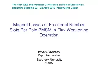 Magnet Losses of  Fractional Number Slots Per Pole PMSM in Flux Weakening Operation