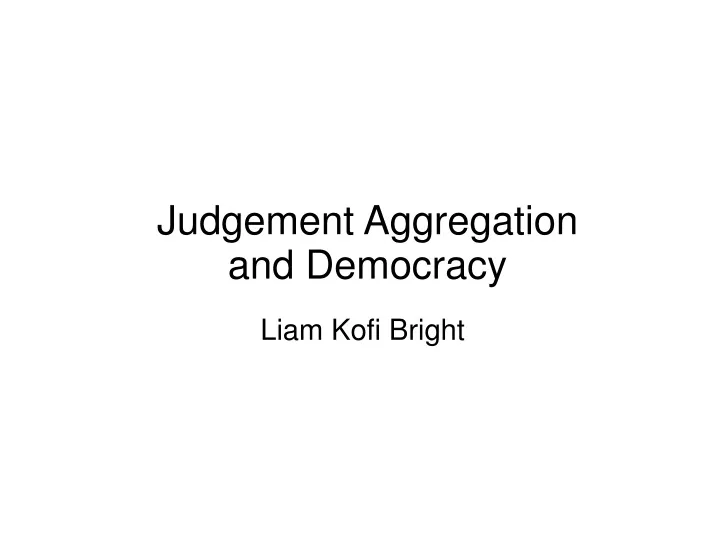 judgement aggregation and democracy