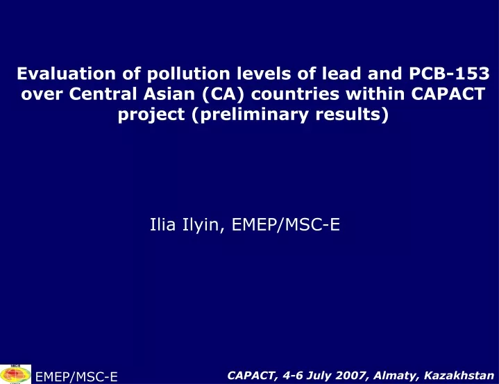 evaluation of pollution levels of lead