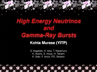 High Energy Neutrinos  and Gamma-Ray Bursts