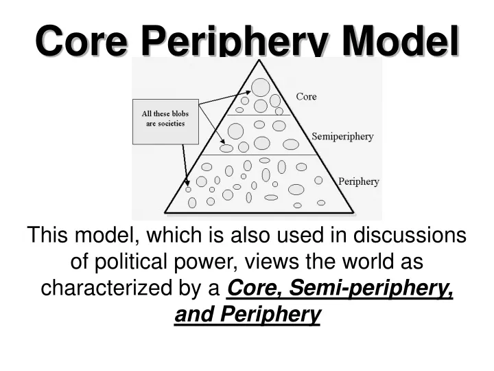 core periphery model