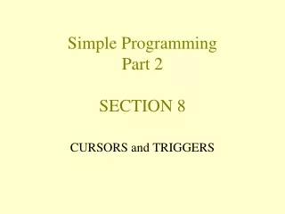 Simple Programming  Part 2 SECTION 8