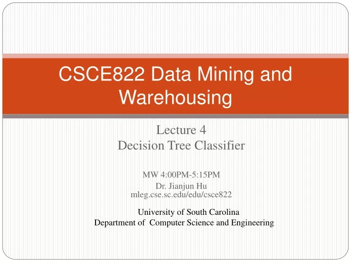 csce822 data mining and warehousing