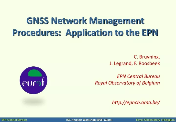 gnss network management procedures application