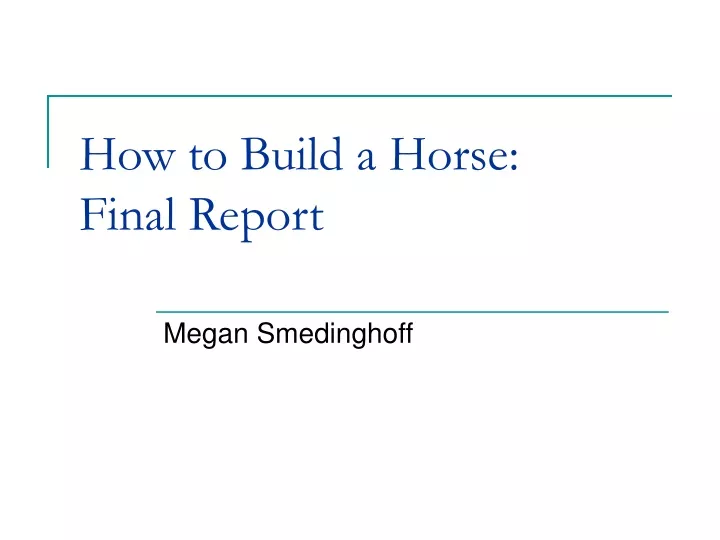 how to build a horse final report