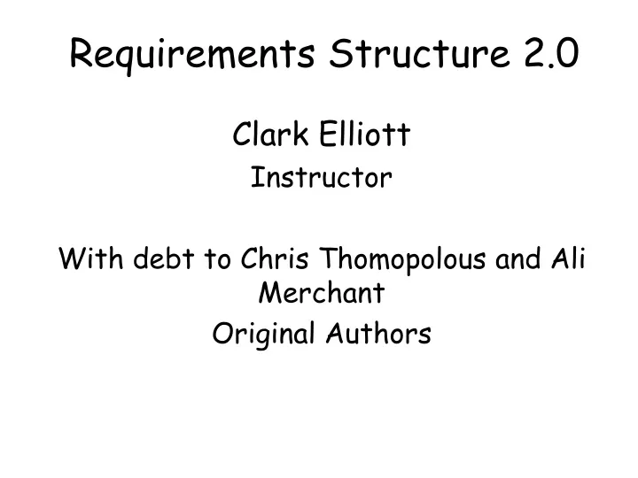 requirements structure 2 0