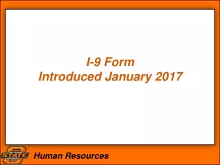 I-9 Form  Introduced January 2017