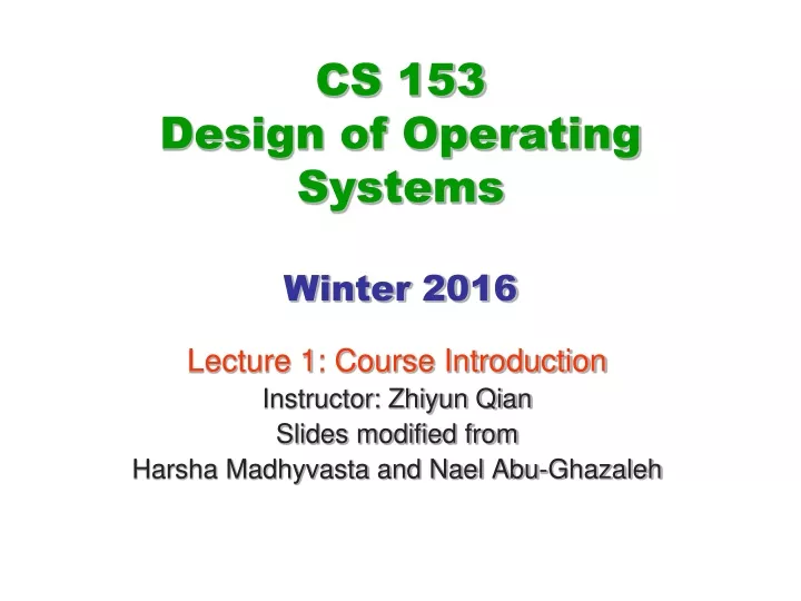 cs 153 design of operating systems winter 2016