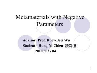 Metamaterials with Negative Parameters