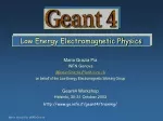 Low Energy Electromagnetic Physics - slide 1