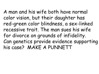 A man and his wife both have normal  color vision, but their daughter has