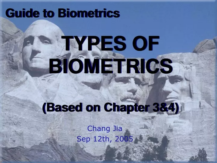 types of biometrics based on chapter 3 4