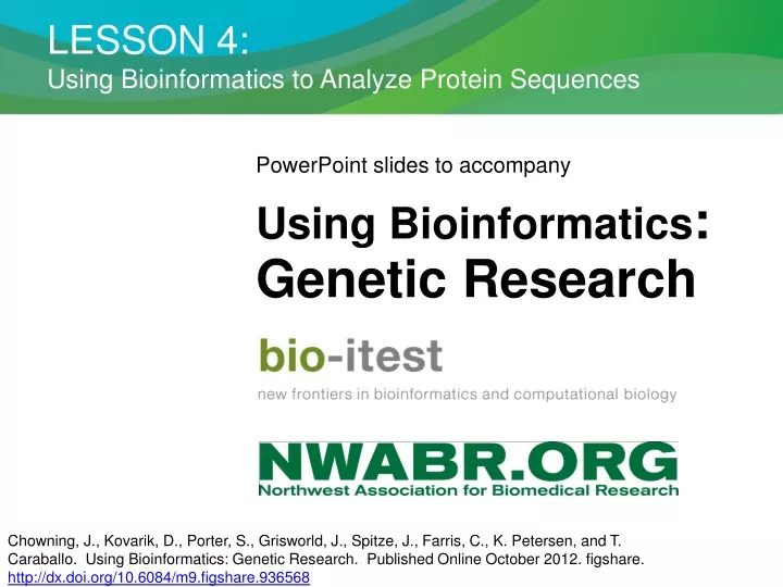 lesson 4 using bioinformatics to analyze protein