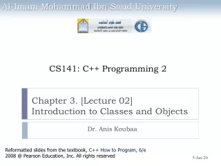 Chapter 3. [Lecture 02] Introduction to Classes and Objects
