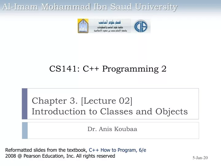 chapter 3 lecture 02 introduction to classes and objects