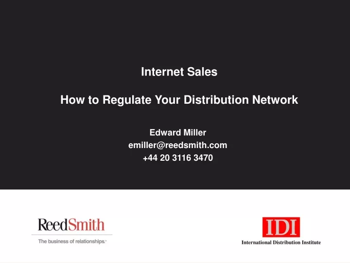 internet sales how to regulate your distribution network