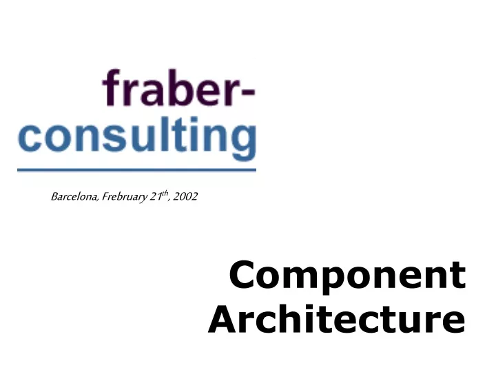 component architecture