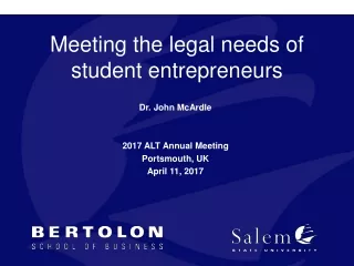 Meeting the legal needs of  student entrepreneurs