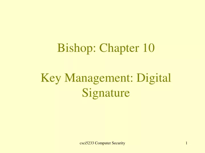 bishop chapter 10 key management digital signature