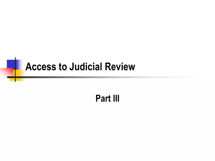access to judicial review