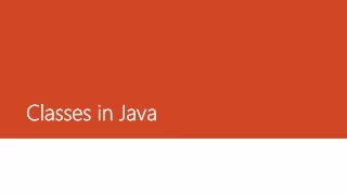 Classes in Java