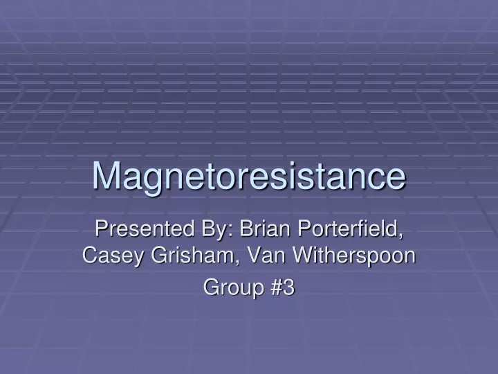 magnetoresistance