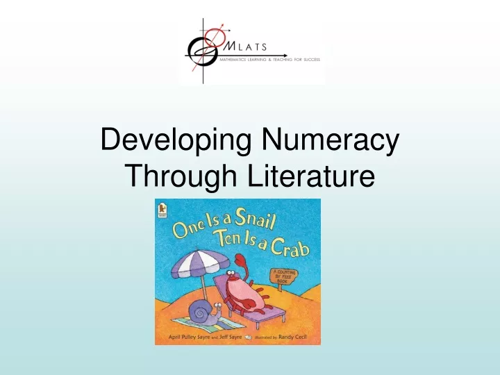 developing numeracy through literature