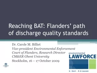 Reaching BAT: Flanders’ path of discharge quality standards