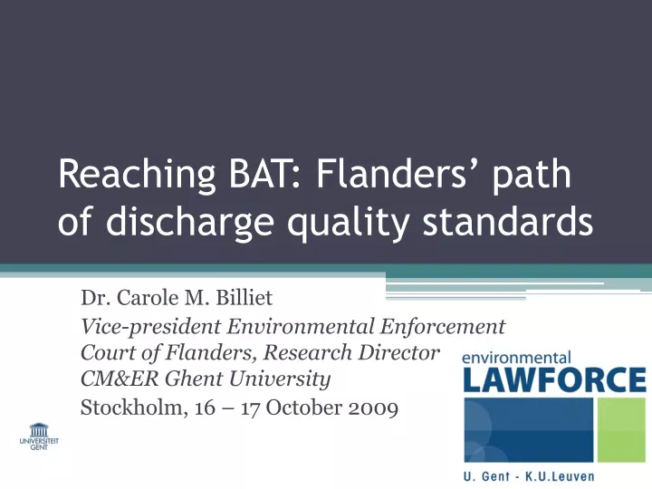 reaching bat flanders path of discharge quality standards