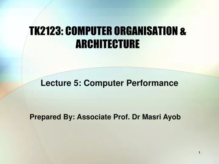 tk2123 computer organisation architecture