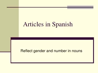 Articles in Spanish